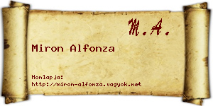 Miron Alfonza névjegykártya